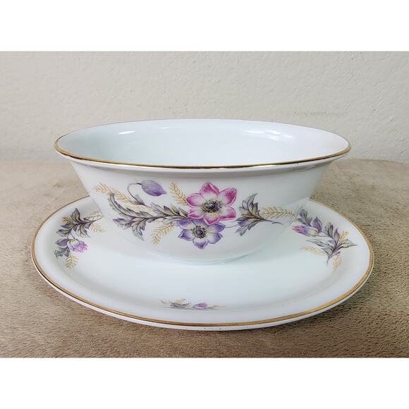 Hutschenreuther Gravy Bowl w Plate Turvel Porcelain Bavaria Germany US Zone Vtg - Picture 4 of 13